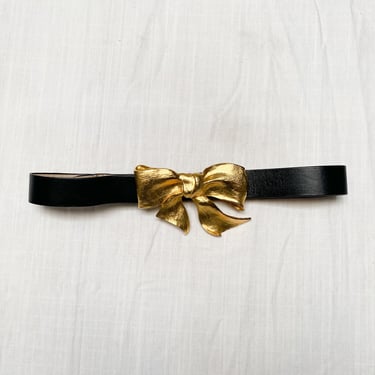 1983 Christopher Ross Gold Bow Hand-Cast Belt 