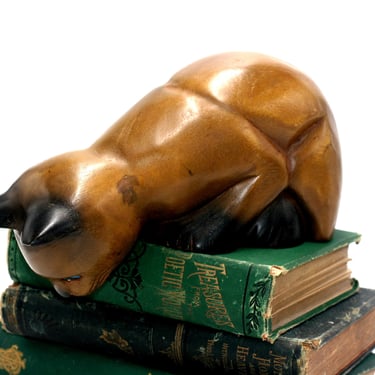 vintage wooden siamese cat/shelf sitter 