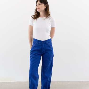 Vintage 26 27 28 29 Waist Matisse Blue Cotton Utility Painter Pants | Unisex Made USA Stonecutter High Rise Trousers | Contrast Stitch D 