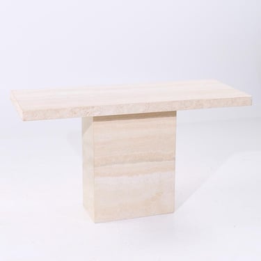 Ello Style Mid Century Travertine Console Table - mcm 