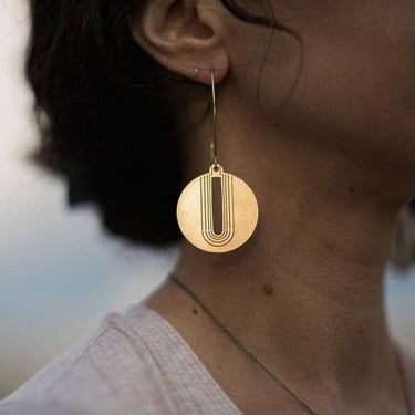 Modern Circle Drop Earrings