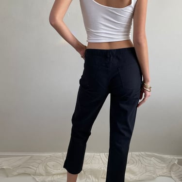 vintage 90s Calvin Klein cotton twill cropped  jeans - Black