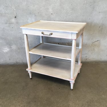 3 Tier Painted Vintage Side Table w/ Drawer