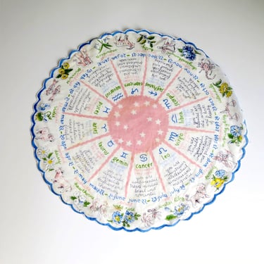 Pink Cotton Astrology Zodiac Handkerchief, Round Tarot Deck Wrap, Fortune Telling Tarot Mat 