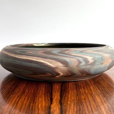 Niloak Mission Swirl Pottery Flower Bowl 10” - Arts and Crafts Era - First Art Mark ca. 1910-1924 
