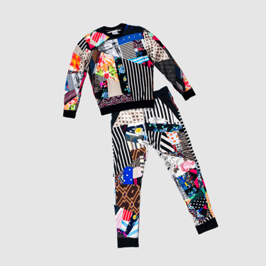 mixed print 'all-over reroll' bundle (sweatshirt + jogger)