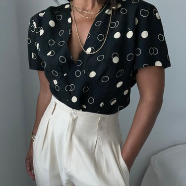 vintage DONNA KARAN geometric print blouse 