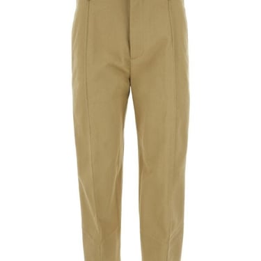 Bottega Veneta Women Beige Cotton Cropped Cut Pant