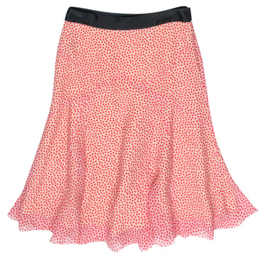 Marc Jacobs - Silk Cream & Red Polka Dot Print Skirt Sz 2