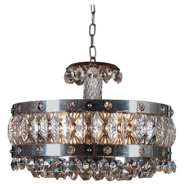 Midcentury Crystal Chandelier 