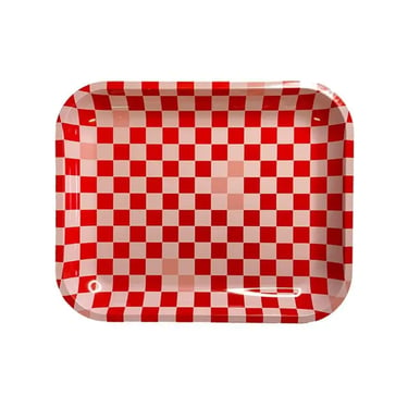 Pink Checker Large Tray