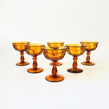 Amber Coupe Glasses  - Set of 6 