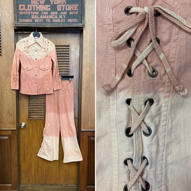 Vintage 1960’s Roncelli Ombré Rate Details Cotton Mod Glam Rock n Roll Outfit, Jacket & Pants, 1960’s, 2 Piece, Pant Suit, Roncelli, 