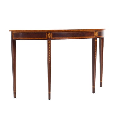 Councill Mahogany Inlaid Traditional Console Table - mcm 