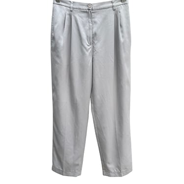 Liz Claiborne Vintage Soft High-Waisted Pleated Gray Trousers Dress Pants 10