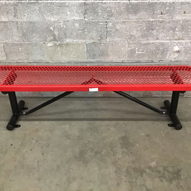 6ft Black & Red Metal Bench (Seattle)