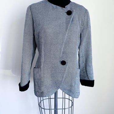 Vintage 1980s Hanae Mori Wool Blazer / S 