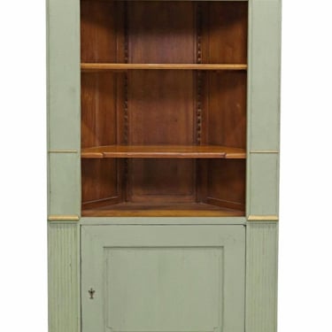 French Provincial Louis XVI Painted Corner Cabinet by de Bournay in Swedish Gustavian Style 