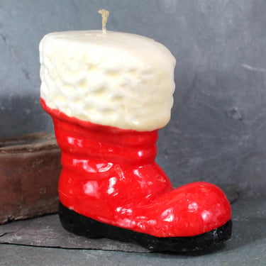 Santa Boot Candle | Vintage Christmas Candle | Large 5