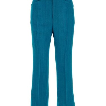 Jil Sander Woman Petrol Blue Viscose Blend Pant