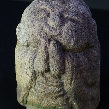 Antique Japan garden sculpture Jizobusatsu hand carved granite 1880 stone craft 