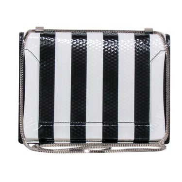 3.1 Phillip Lim - Black & White Stripe Leather “Soleil” Shoulder Bag