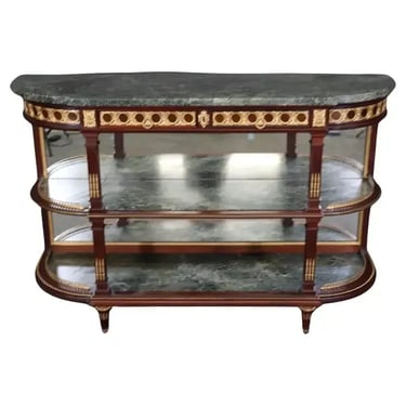 Fantastic French Louis XVI Marble Gold Dore' Bronze Mounted Sideboard Server
