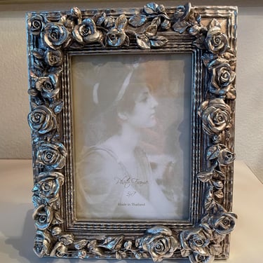 Vintage Metal Photo Frame Rose | Metal Rose Desk Photo Frame | Flower Metal Frame 