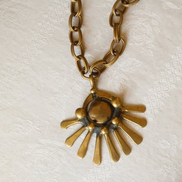 Artist Brass Pendant Necklace