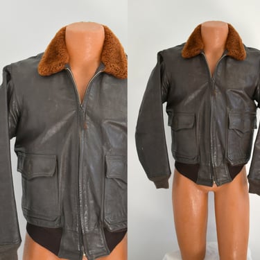 1950s Monarch Mfg. Co. Brown Leather G-1 Military Flight Jacket, MIL-J-7823 (AER) 