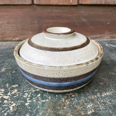 1960s Vintage Otagiri Horizon Series Dinnerware Covered / Lidded Casserole Serving Bowl Mid-Century Japanese Stoneware 