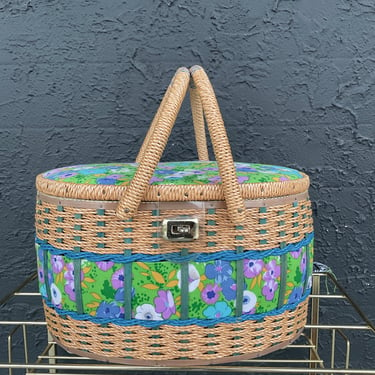 Sewing Floral Fabric Basket