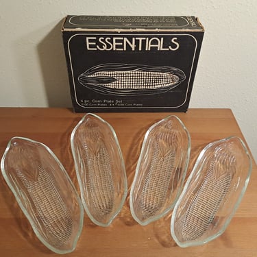 Vintage Glass Corn Dishes (Set of 4) 
