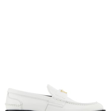 Prada Women White Leather Loafers