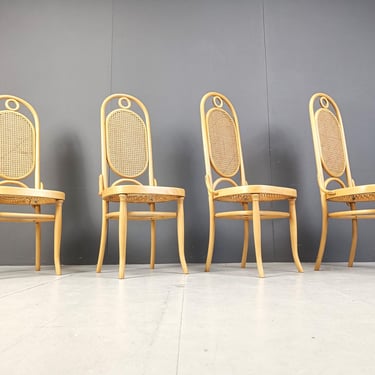 Vintage bentwood Thonet style dining chairs, 1970s - mid century thonet dining chairs - vintage thonet style dining chairs 