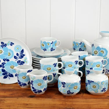 Hutschenreuther coffee service 70s Space Pop Art tea set design coffee service brocante coffee pot cup plate 60s porcelain flower 