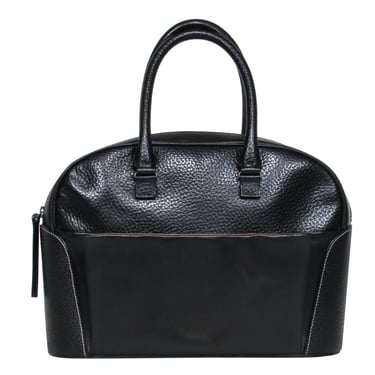Fausto Santini - Black Leather Bowler Handbag
