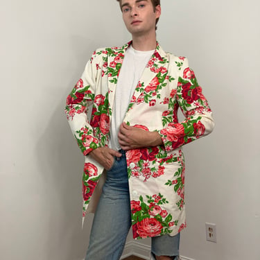 Late 80s / Early 90s Betsey Johnson Punk Label floral blazer 