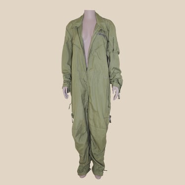 Vintage Unisex US Army Military Green Jumpsuit Size Large Fall Utility Outerwear 