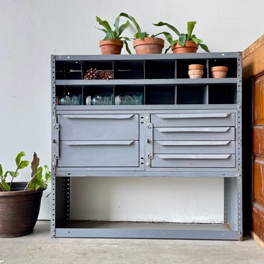 Industrial Cabinet with Drawers | Mechanics Drawers | Metal Cubby | Craft Storage | Potting Bench | Industrial Storage | Metal Curio 
