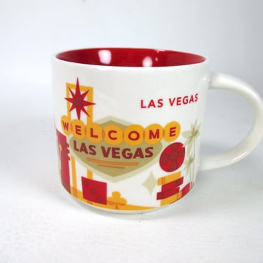 Starbucks LAS VEGAS Been There Series Collectible Ceramic Coffee Cup Nevada Novelty Graphic Tea Latte Mug 14 ounce 