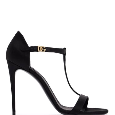 Dolce & Gabbana Satin T-Bar Sandals In Women