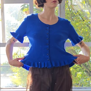 Lapis Ruffle Trim Knit (M)