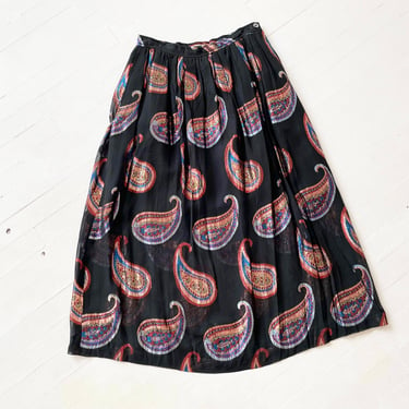 1980s Lamé Paisley Skirt 