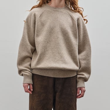 Yoko Sakamoto Raglan Crewneck Knit, Beige