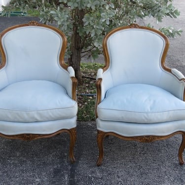 Baker French Side Living Bed Room Den Fireplace Side Chairs a Pair 3600