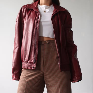 Vintage Garnet Leather Jacket