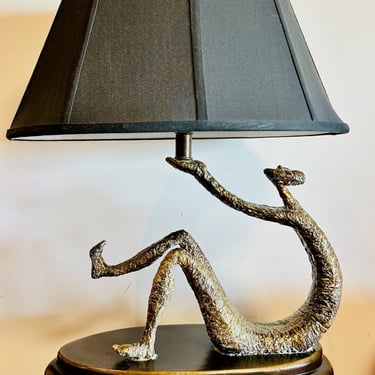 Brass Base Raining Man Umbrella Table Lamp