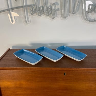 Three Lagardo Tackett for Schmid Blue Porcelain Trays