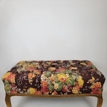 Floral Tufted Ottoman